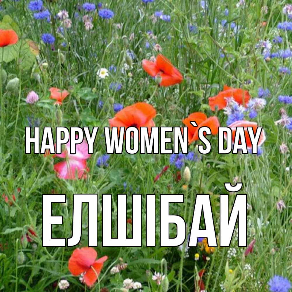 Greetings card с именем, Елшібай happy women`s day международный женский день 4 Greetings with text for free download 